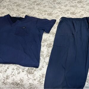 Landau Dark Blue Scrub Top